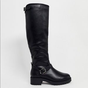 ASOS DESIGN Wide Fit Broadcast Knee High Boots